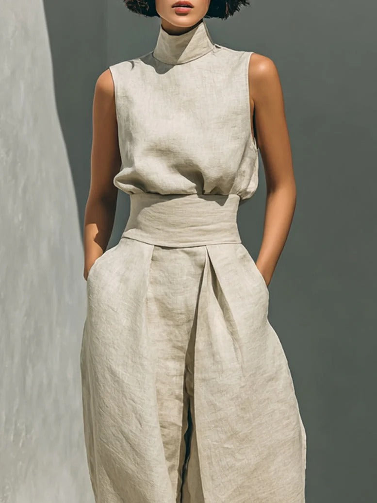 Aurora | Conjunto beige de dos piezas