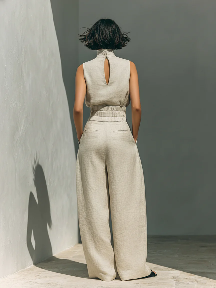 Aurora | Conjunto beige de dos piezas