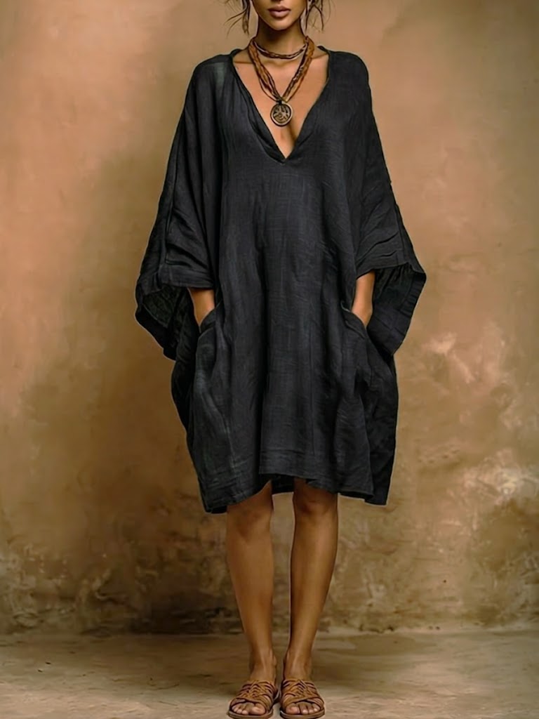 Fiorella | Vestido suave de lino y algodón de estilo natural